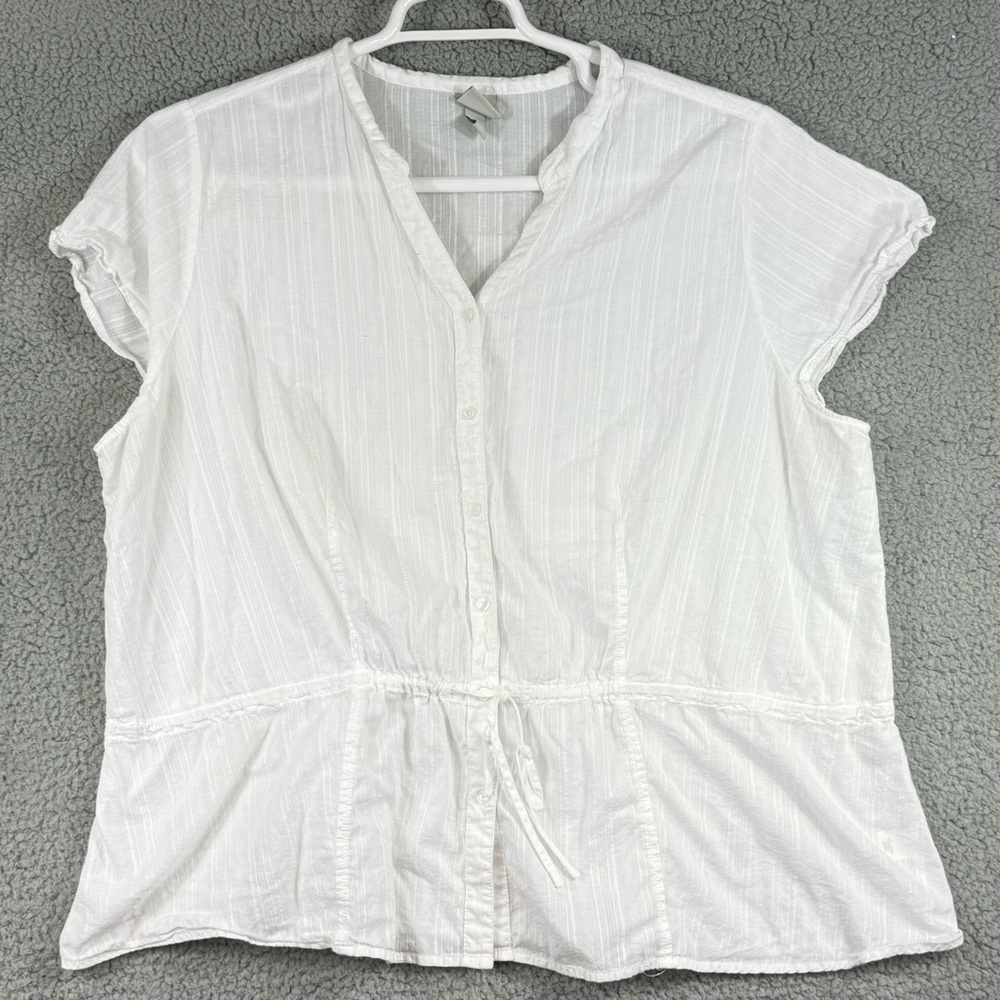 Merona White Short-Sleeve Sheer Sleeveless Blouse‎
